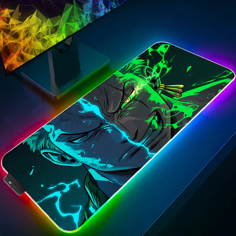 Gaming Accessories For Desk - ONE PIECE Zoro Mouse Pad RGB