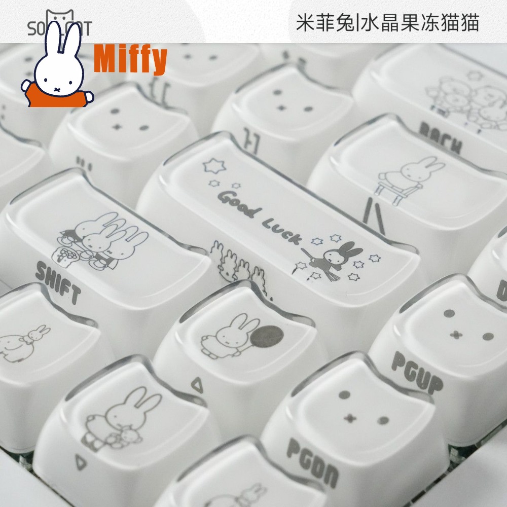Gaming Accessories Kawaii - Kawaii Miffy Keycaps Kelinci Lucu Penutup
