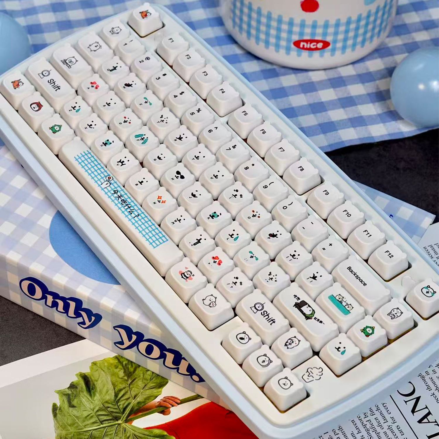 Keycap PBT Beruang Kartun Lucu - Gaming Accessories Kawaii ulasan dan harga