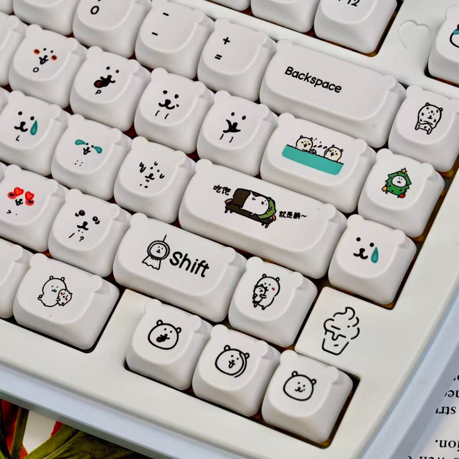 Keycap PBT Beruang Kartun Lucu - Gaming Accessories Kawaii ulasan dan harga